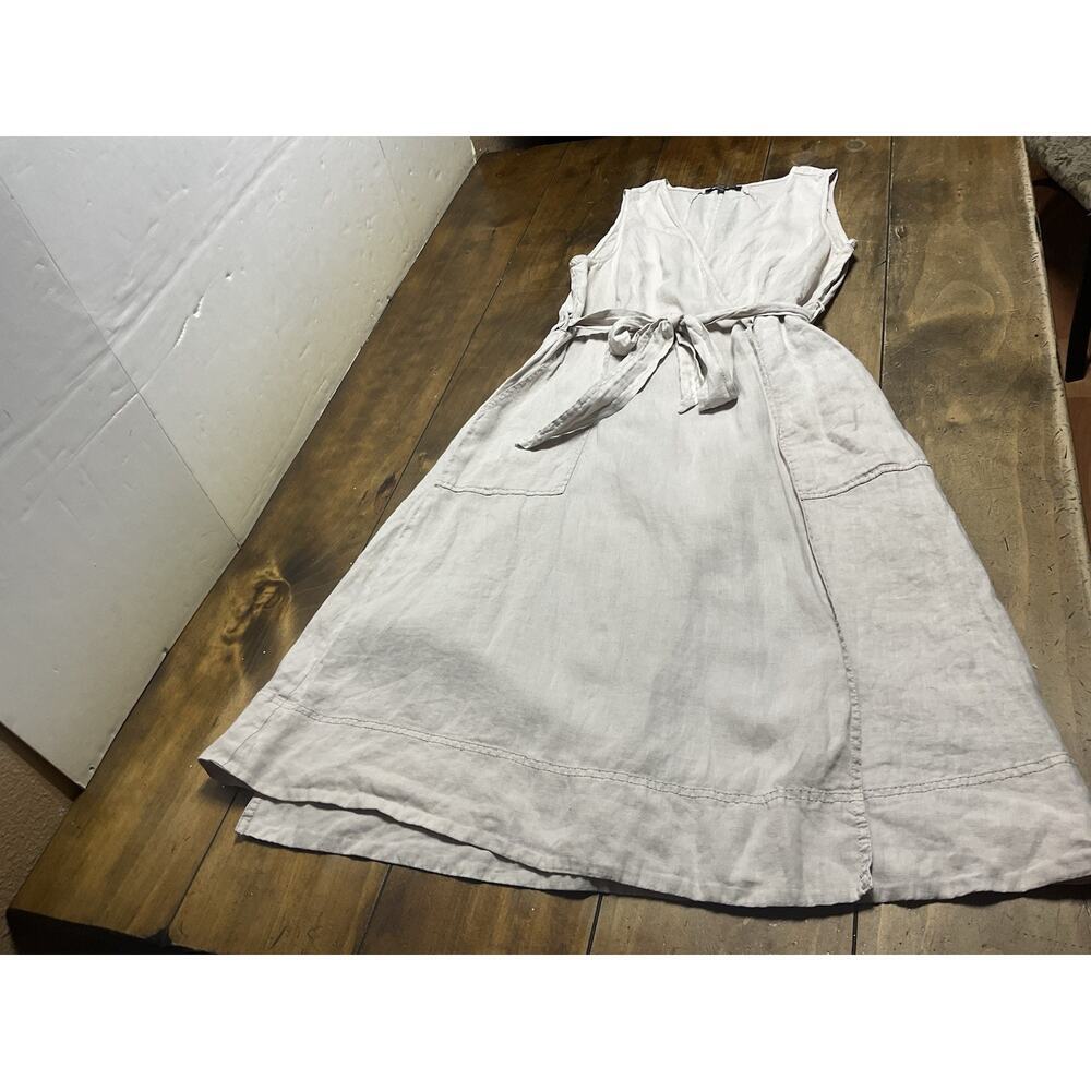 Michael Stars Wrap Dress Light Tan Linen Size Medium